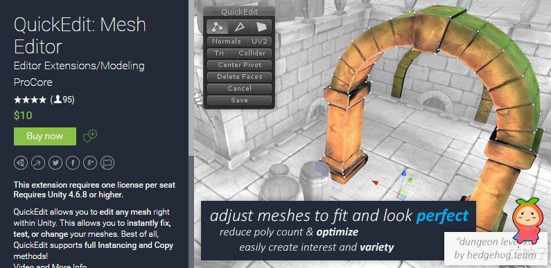 QuickEdit Mesh Editor 2.0.2 unity3d asset U3D编辑器下载 unitypackage插件