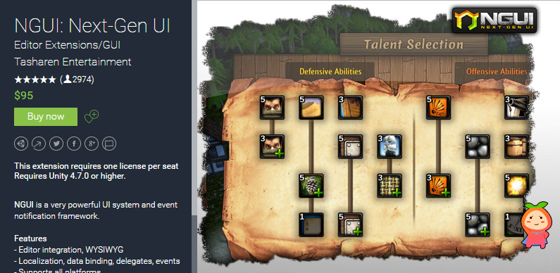 NGUI Next-Gen UI 3.11.1 unity3d asset unity3d编辑器下载 Unity官网
