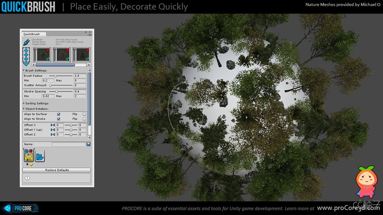 QuickBrush - Prefab Placement Tool 1.2.1f0 unity3d asset unity编辑器下载 Unity3d官网插件资源 ... ...