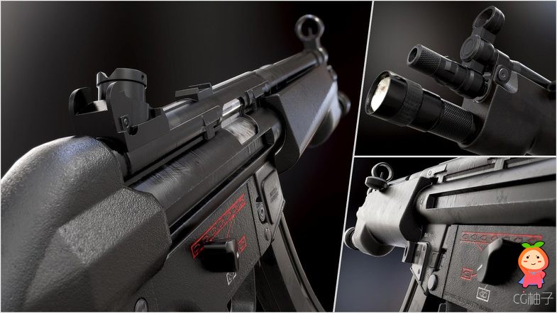 FPS SMG 5 - Model & Textures 1.0 unity3d asset unitypackage插件 U3D模型