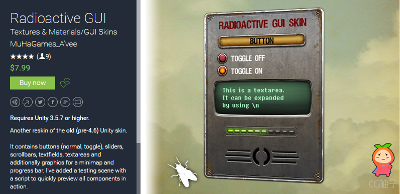 Radioactive GUI 1.0 unity3d asset Unitypackage插件下载 ios开发