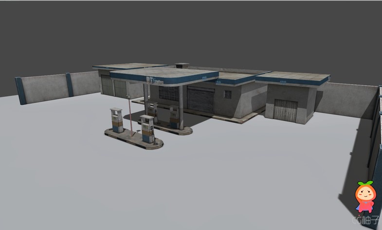 Realistic Gas Station 1.0 unity3d asset U3D模型下载 Unity3d官网