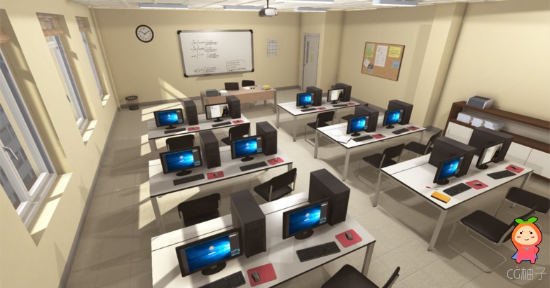 Computer Classroom 1.0 unity3d asset U3D插件模型 Unity编辑器