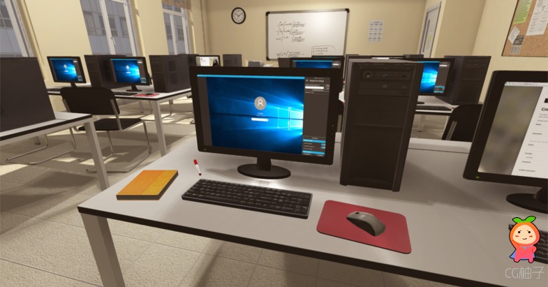 Computer Classroom 1.0 unity3d asset U3D插件模型 Unity编辑器