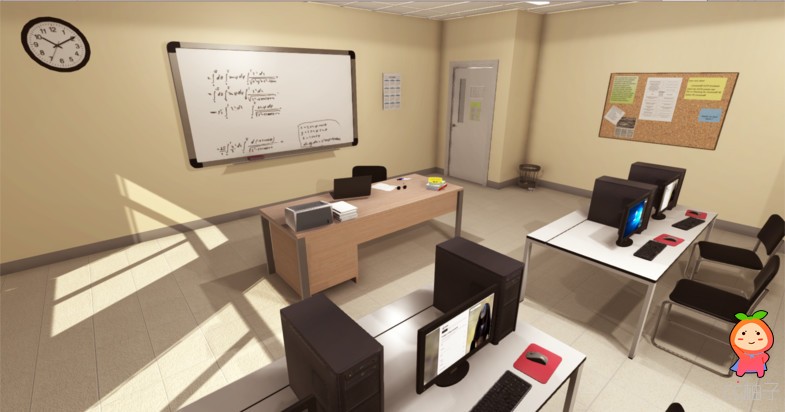 Computer Classroom 1.0 unity3d asset U3D插件模型 Unity编辑器