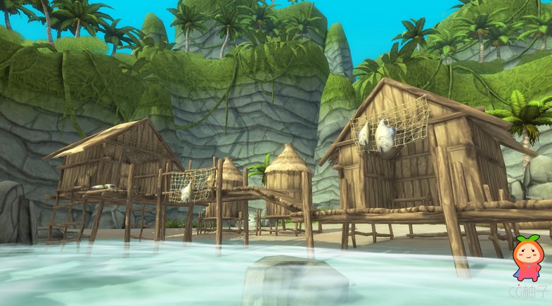 Hand-painted Island Pack 1.1 unity3d asset U3D模型下载 unity3d shader插件资源