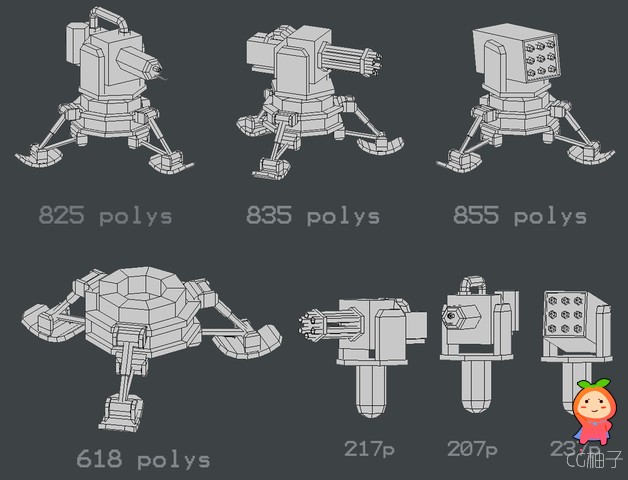 MOBILE TURRET PACK 1 v2 unity3d asset Unity3d教程 Unity3d shader下载