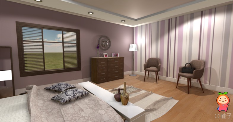 Modern Bedroom 2 1.1 unity3d asset U3D模型下载 Unity3d论坛资源