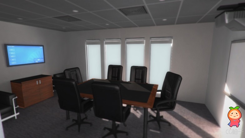 Office Boardroom 1.0 unity3d asset U3D模型下载 Unity3d教程