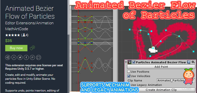 Animated Bezier Flow of Particles 2.0 unity3d asset Unity3d编辑器下载，Unity3d官网