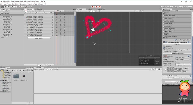 Animated Bezier Flow of Particles 2.0 unity3d asset Unity3d编辑器下载，Unity3d官网