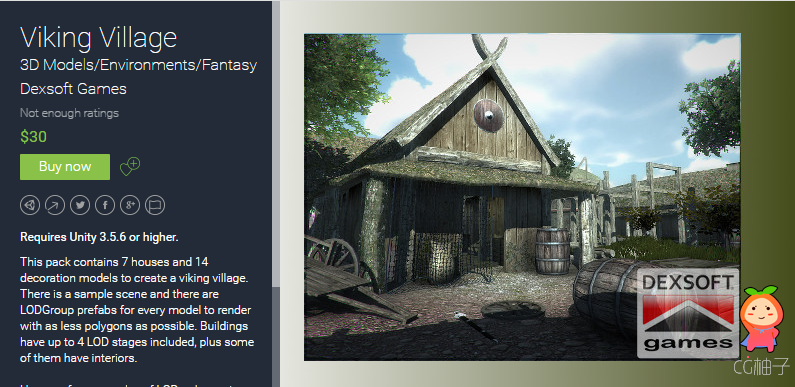 Viking Village 1.4 unity3d asset U3D模型下载 Unity3d插件官网