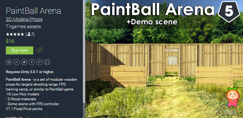PaintBall Arena unity3d asset U3D模型下载 Unity插件官网