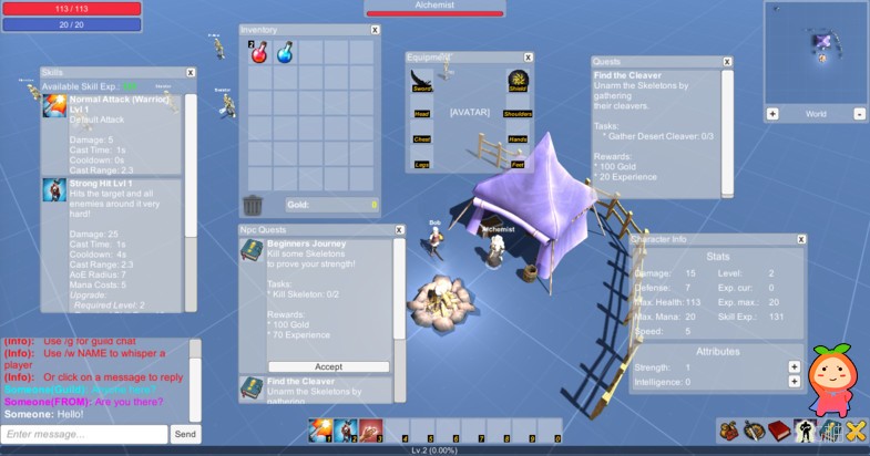 uMMORPG 1.49 unity3d asset Unitypackage插件下载 Unity3d教程