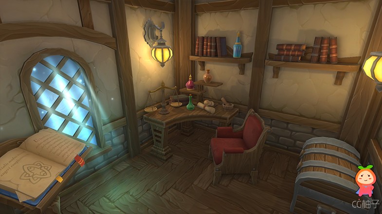 Alchemist's House Interior 1.1 unity3d asset U3D模型下载 Unity3d官网