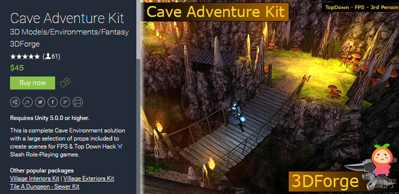 Cave Adventure Kit 1.9 unity3d asset Unity3d插件官网资源 ios开发
