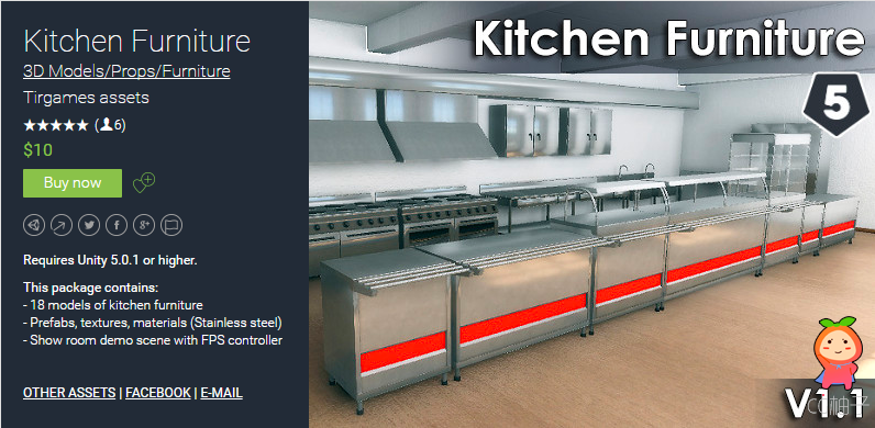 Kitchen Furniture 1.1 unity3d asset U3D模型下载 Unity3d论坛