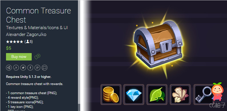 Common Treasure Chest 1.0 unity3d asset Unity3d官网 U3D插件