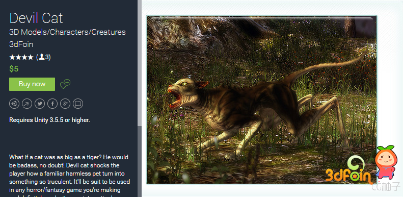 Devil Cat 1.0 unity3d asset U3D模型 Unitypackage插件下载