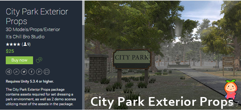 City Park Exterior Props 1.0 unity3d asset Unity3d官网 ios开发