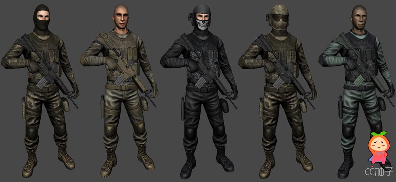 Customizable Soldiers Pack incl. Weapons 1 unity3d asset U3D插件模型下载，Unity论坛资源
