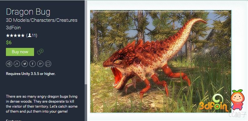 Dragon Bug 1.0 unity3d asset unity3d插件 3D游戏开发