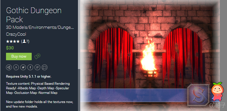 Gothic Dungeon Pack 1.5 unity3d asset unity3d教程 unity3d模型下载