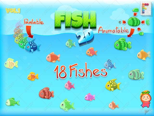 Fishes 2D Vol. 1 1.0 unity3d asset unity编辑器 Unity教程