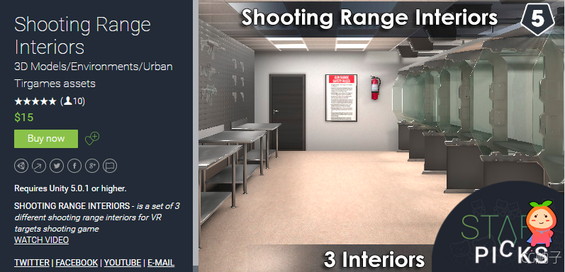 Shooting Range Interiors unity3d asset U3D模型下载 Unity3d shader下载