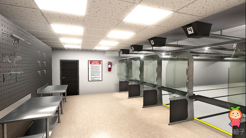 Shooting Range Interiors unity3d asset U3D模型下载 Unity3d shader下载