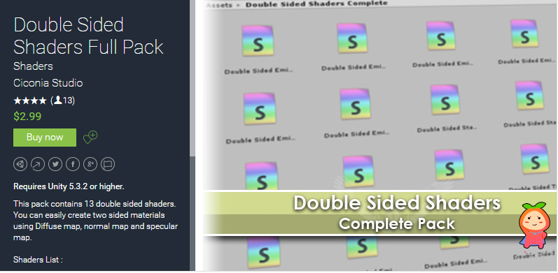 Double Sided Shaders Full Pack 1.4 unity3d asset Unity3d论坛 unity教程