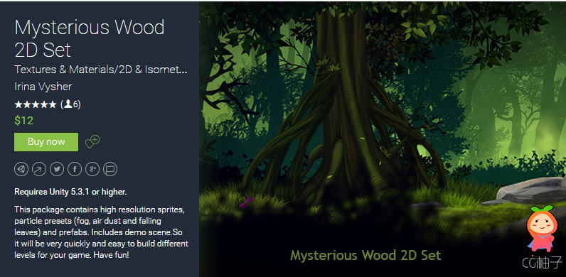 Mysterious Wood 2D Set 1.0 unity3d asset unity3d教程 unity3d下载