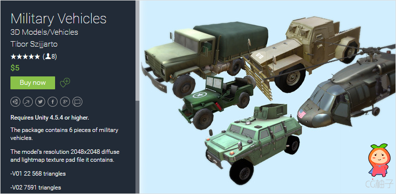 Military Vehicles 1.2 unity3d asset unity3d shader下载 Unity3d编辑器