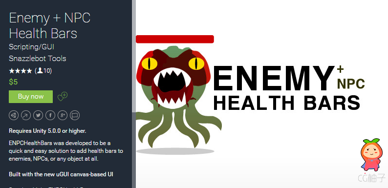 Enemy + NPC Health Bars 1.0.4 unity3d asset unity3d下载 U3D插件