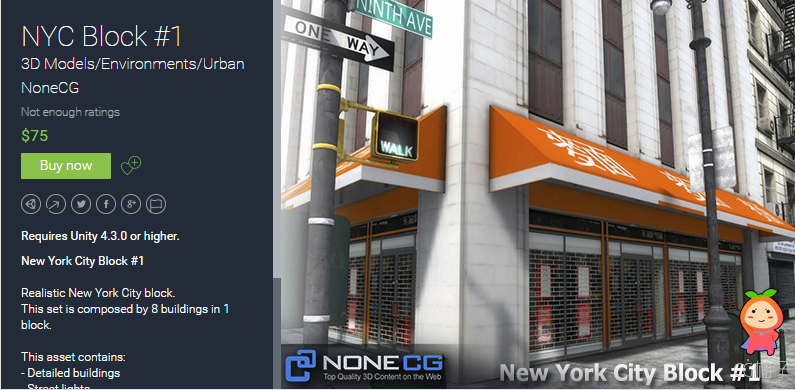 NYC Block #1 1.0 unity3d asset Unitypackage插件资源 unity编辑器下载