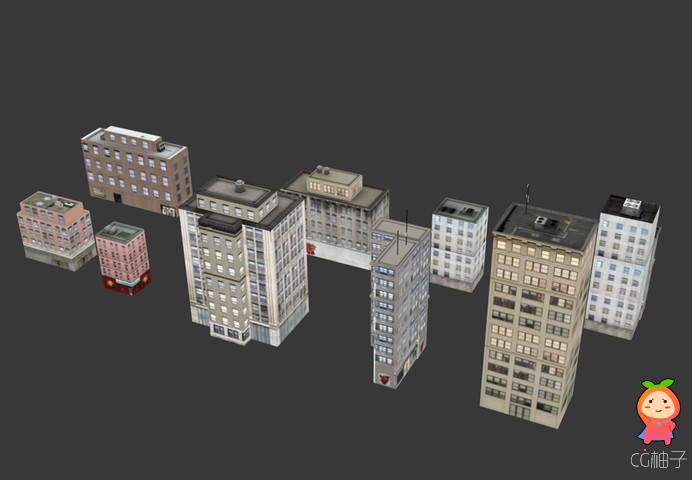 NYC Urban Buildings 1.2 unity3d asset unity3d shader U3D模型下载，ios开发