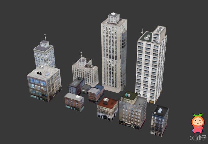 NYC Urban Buildings 1.2 unity3d asset unity3d shader U3D模型下载，ios开发