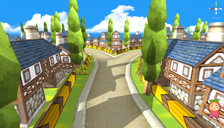 One Way Road 03 - Village Road 1.0 unity3d asset U3D插件 Unity3d编辑器