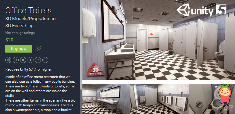 Office Toilets 1.0 unity3d asset U3D模型下载 Unity3d论坛