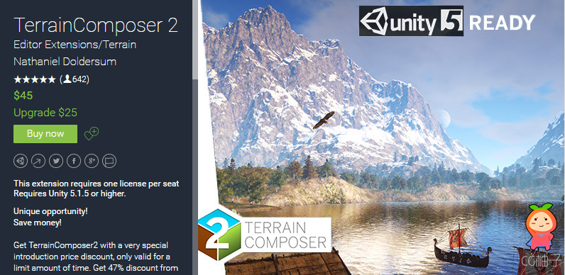 TerrainComposer 2 v2.18 (u5) unity3d asset Unity3d编辑器下载 U3D插件