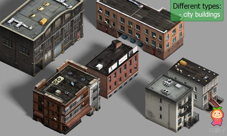 Realistic City Buildings 1.0 unity3d asset Unity3d官网 U3D插件下载