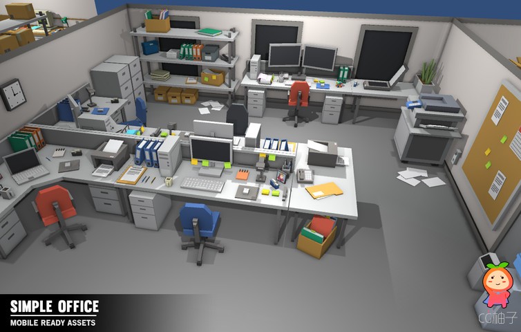 Simple Office Interiors - Cartoon assets 1.0 unity3d asset U3D模型 Unity论坛