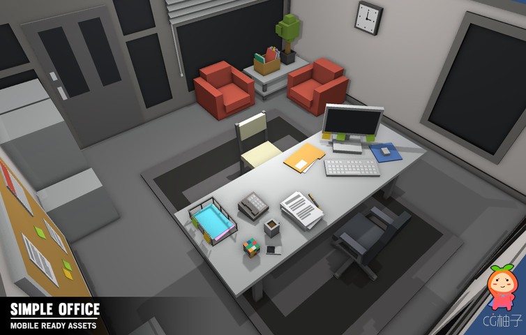 Simple Office Interiors - Cartoon assets 1.0 unity3d asset U3D模型 Unity论坛