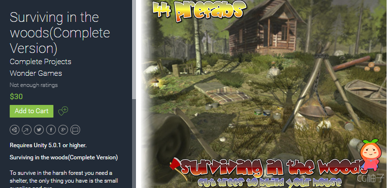 Surviving in the woods(Complete Version) 1.0 unity3d asset U3D插件 Unity3d官网