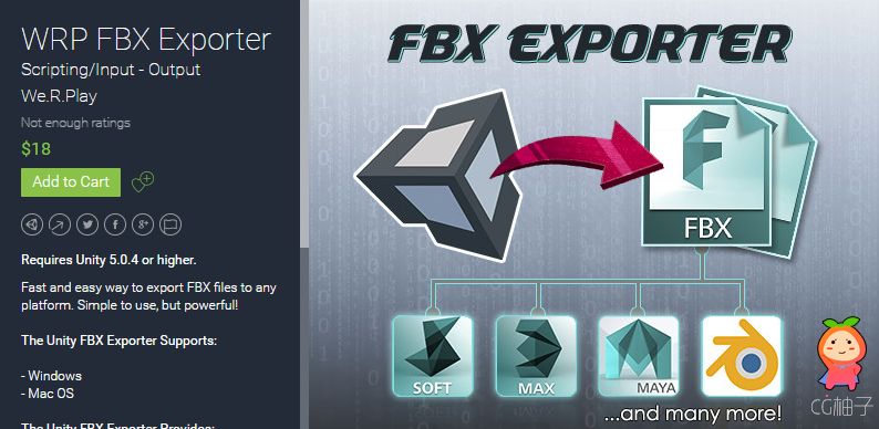 WRP FBX Exporter 1.0.1 unity3d asset Unity插件资源 Unity3d编辑器下载