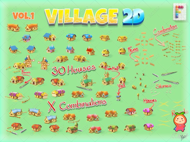 Village 2D Vol. 1 1.0 unity3d asset Unity3d论坛 unity3d编辑器
