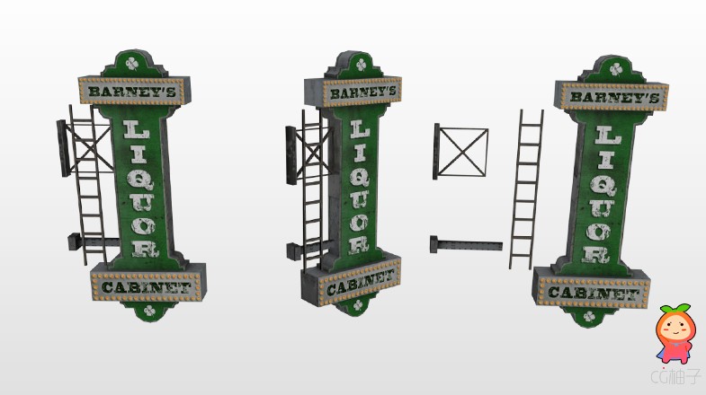 Vintage Signs Vol. 1  Low Poly 1.2 unity3d asset U3D模型 Unity3d论坛