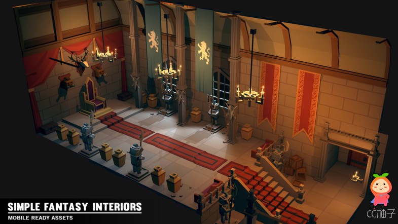 Simple Fantasy Interiors - Cartoon Assets 1.1 unity3d asset U3D模型 Unitypackage插件资源 Unity3d教程 ...