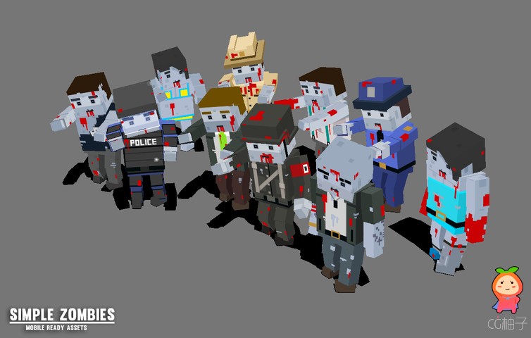 Simple Zombies - Cartoon Characters 1.1 unity3d asset unity3d shader ios开发