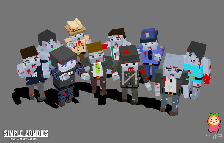 Simple Zombies - Cartoon Characters 1.1 unity3d asset unity3d shader ios开发